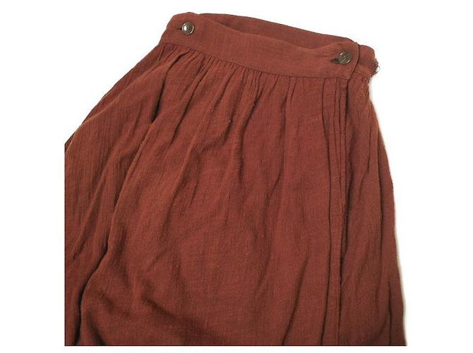 Autre Marque FALDA DE ALGODÓN LAURENCE BRAS PAPILLONNER Castaño - vista 5