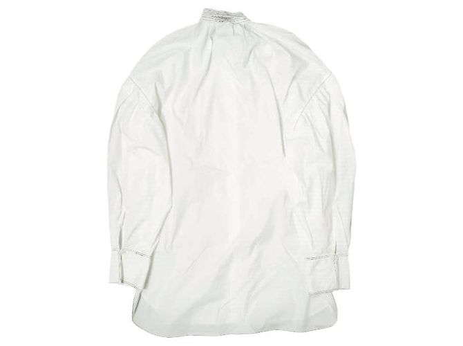 Autre Marque nano universe LB.03 Bluse mit Schleife aus Baumwolle und Polyester Weiß - Ansicht 2