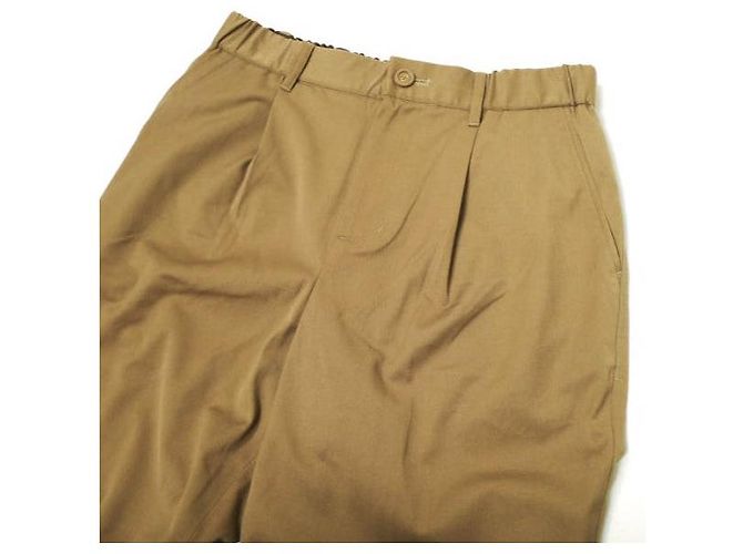 Autre Marque ara ara 1 Tuck Tapered Easy Pants Polyester Rayon Polyurethane Pants Brown - view 3