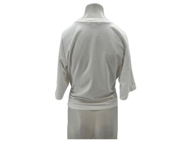 Camiseta blanca de algodón con fruncido Agolde Blanco - vista 2