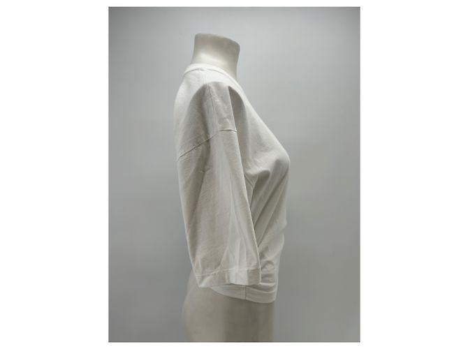 Camiseta blanca de algodón con fruncido Agolde Blanco - vista 3
