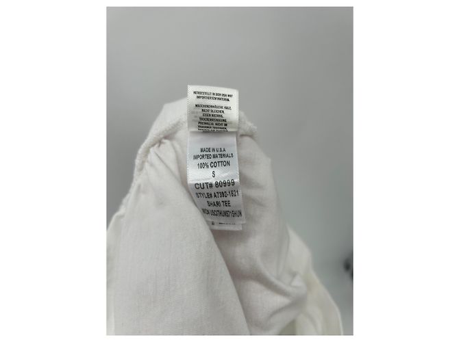 Camiseta blanca de algodón con fruncido Agolde Blanco - vista 6