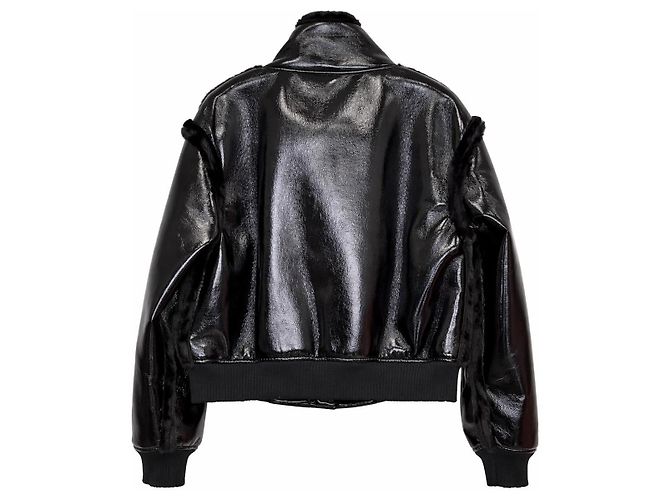 Giacca bomber Jijil in ecopelle nera Nero - vista 2