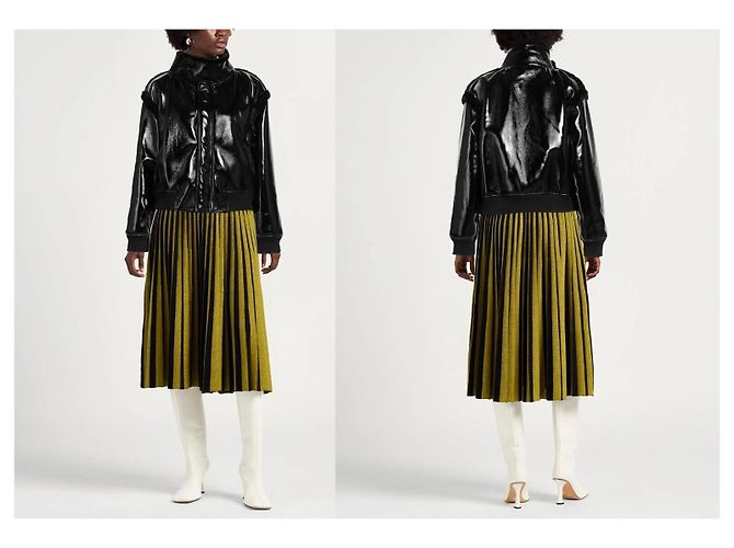 Giacca bomber Jijil in ecopelle nera Nero - vista 3