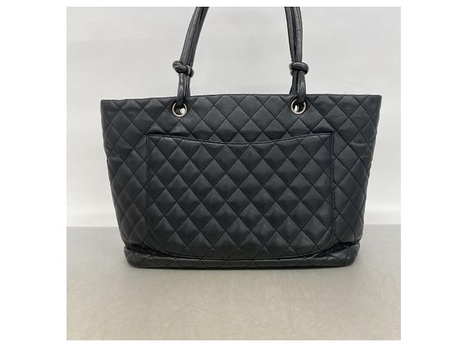Chanel Cambon Lammleder Tote Bag Schwarz Weiß - Ansicht 13