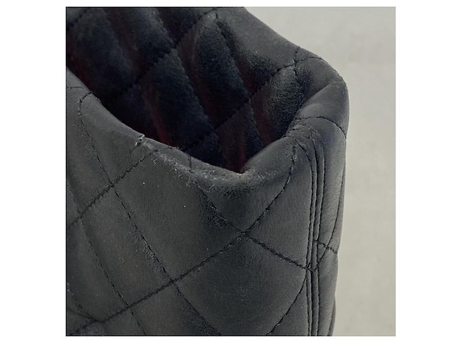 Chanel Cambon Lammleder Tote Bag Schwarz Weiß - Ansicht 7