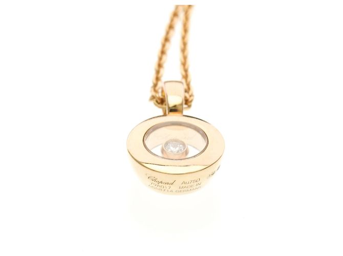 Collier Pendentif Chopard Happy Diamonds en Or Rose (18K) - vue 4