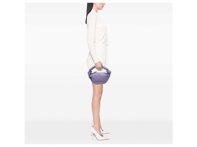 Knot Bolsa mini de couro de bezerro roxa com nó duplo Bottega Veneta Roxo - vista 7