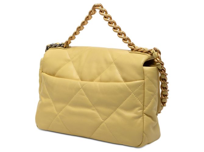 Chanel Giallo Medio Pelle di Agnello 19 Flap Senape - vista 2
