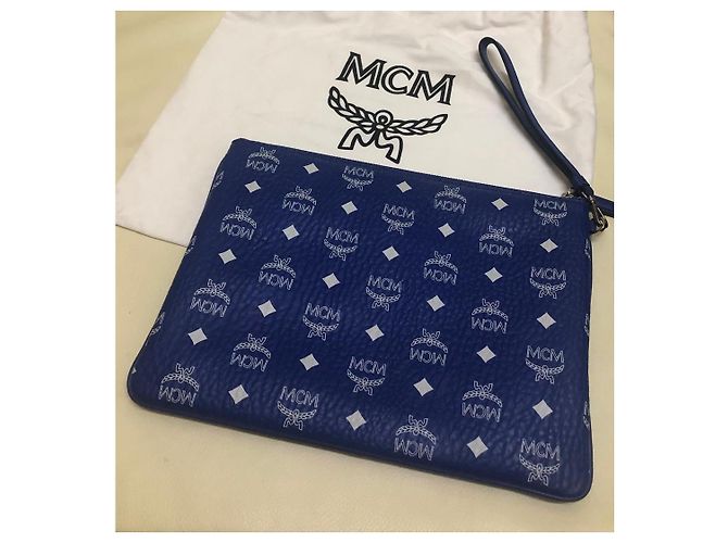 Pochette MCM Visetos Blu - vista 3