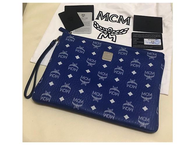 Pochette MCM Visetos Blu - vista 8