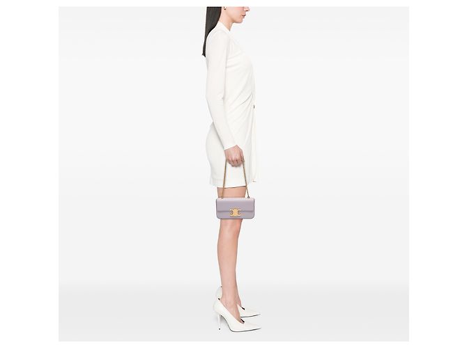 Céline Borsa a spalla Claude in pelle di vitello lucida viola di Celine Porpora - vue 11