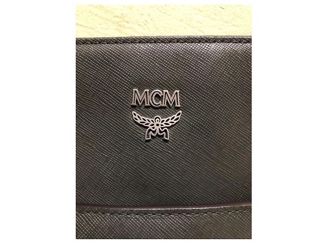 Borsa a tracolla MCM in pelle grigio scuro Grigio antracite - vista 4