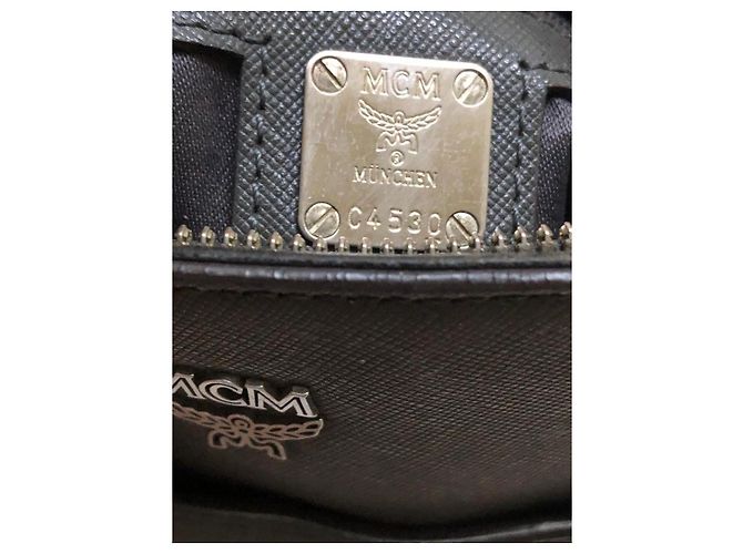 Borsa a tracolla MCM in pelle grigio scuro Grigio antracite - vista 6