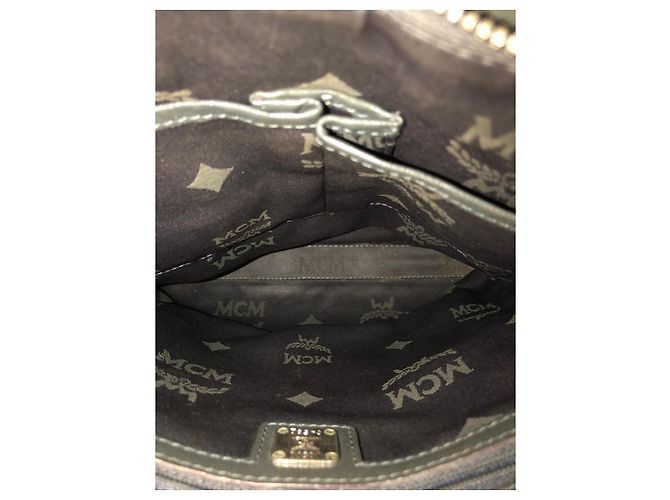 Borsa a tracolla MCM in pelle grigio scuro Grigio antracite - vista 8