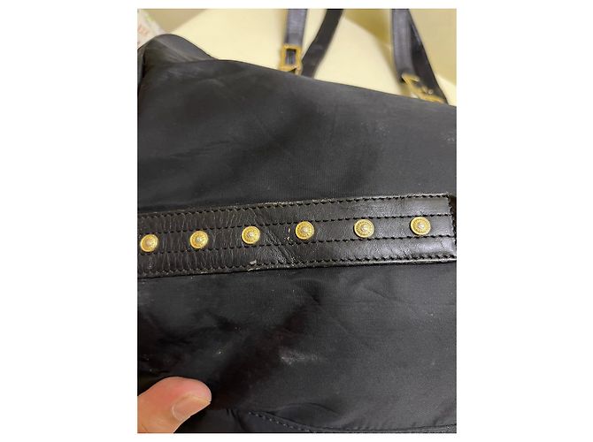 Borsa Tote Medusa Sun in nylon nero Gianni Versace - vista 5
