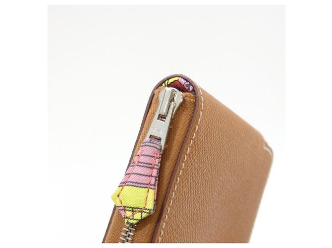 Silk In Hermès ASTROLOGIE Seiden-Compact-Geldbörse Pink Cognac - Ansicht 3