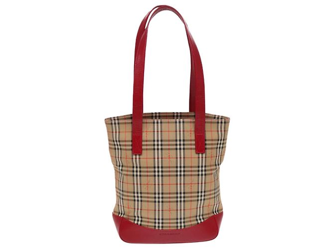 Burberry Nova Check Tote aus Canvas und Leder Beige - Ansicht 2