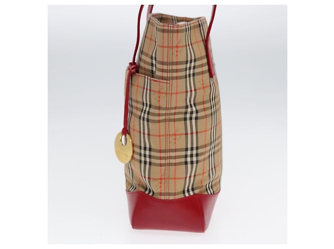 Burberry Nova Check Tote aus Canvas und Leder Beige - Ansicht 3