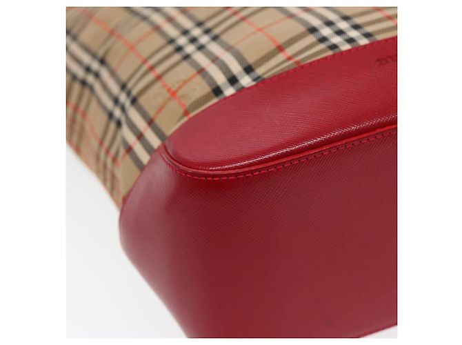 Burberry Nova Check Tote aus Canvas und Leder Beige - Ansicht 7