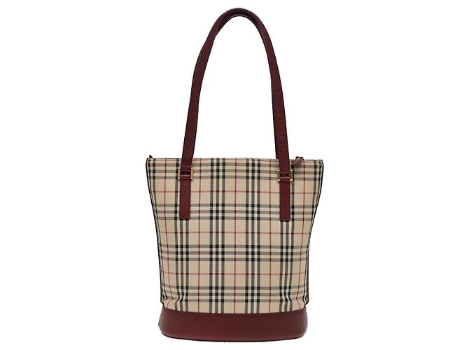 Burberry Nova Check Tote aus Canvas und Leder Beige - Ansicht 2