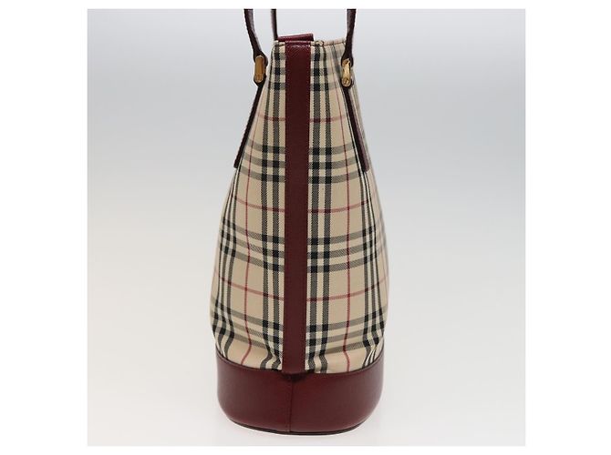 Burberry Nova Check Tote aus Canvas und Leder Beige - Ansicht 4