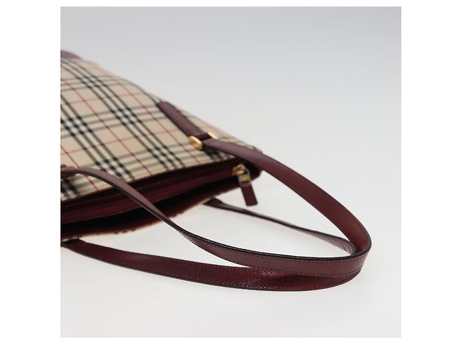 Burberry Nova Check Tote aus Canvas und Leder Beige - Ansicht 7