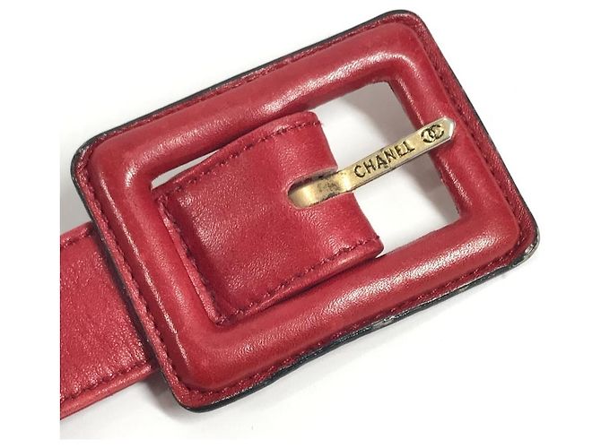 Chanel Vintage Große CC Logo Coco Mark Tasche Rot - Ansicht 16
