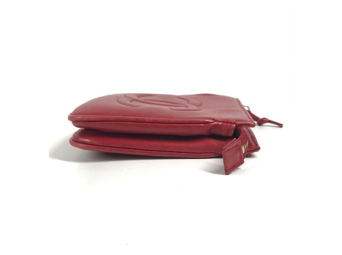 Chanel Vintage Große CC Logo Coco Mark Tasche Rot - Ansicht 4