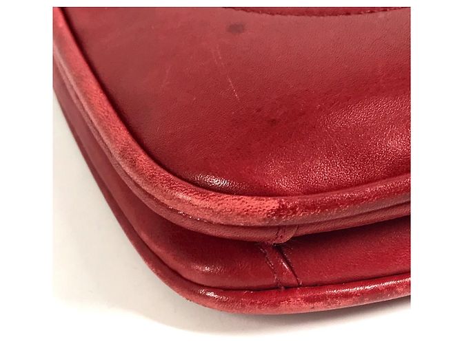 Chanel Vintage Große CC Logo Coco Mark Tasche Rot - Ansicht 6