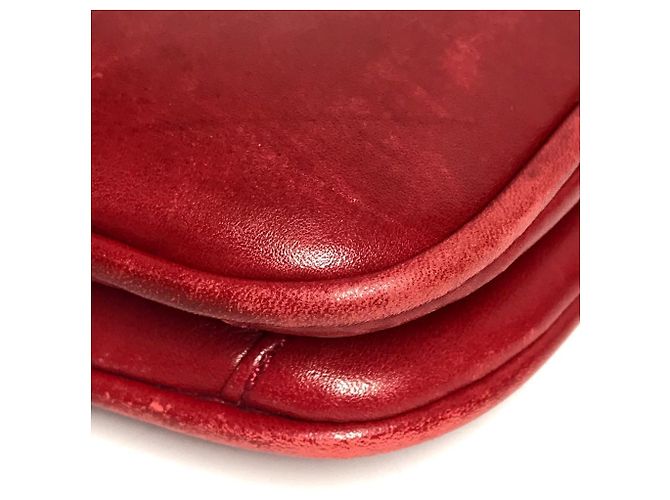 Chanel Vintage Große CC Logo Coco Mark Tasche Rot - Ansicht 7