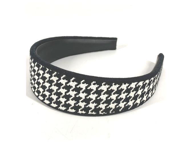 Fascia per capelli con logo Houndstooth Christian Dior Nero Bianco - vista 2