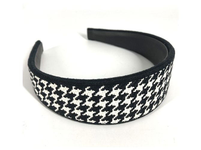 Fascia per capelli con logo Houndstooth Christian Dior Nero Bianco - vista 7