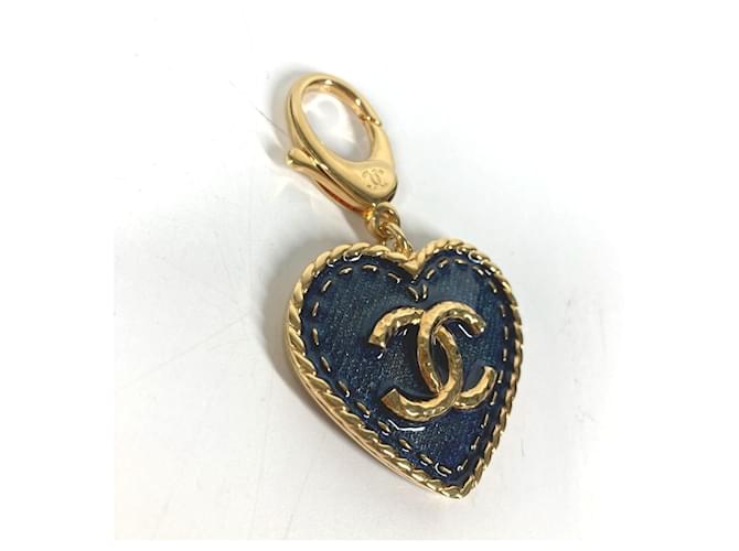 Portachiavi Chanel Cuore CC Coco Mark Blu - vista 3
