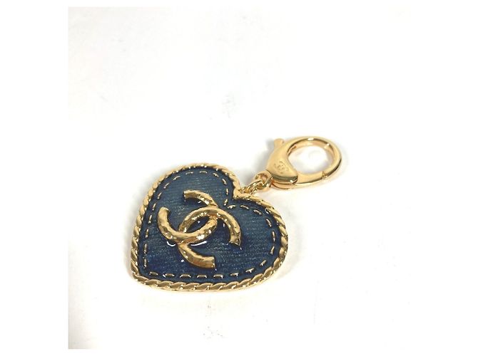 Portachiavi Chanel Cuore CC Coco Mark Blu - vista 4