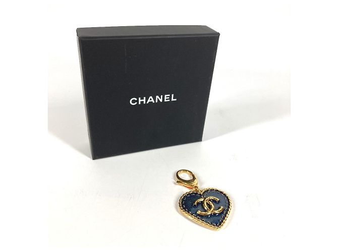 Portachiavi Chanel Cuore CC Coco Mark Blu - vista 7