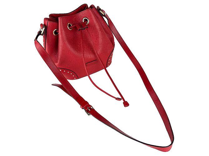 Borsa a spalla in pelle rossa Gucci Rosso - vista 10
