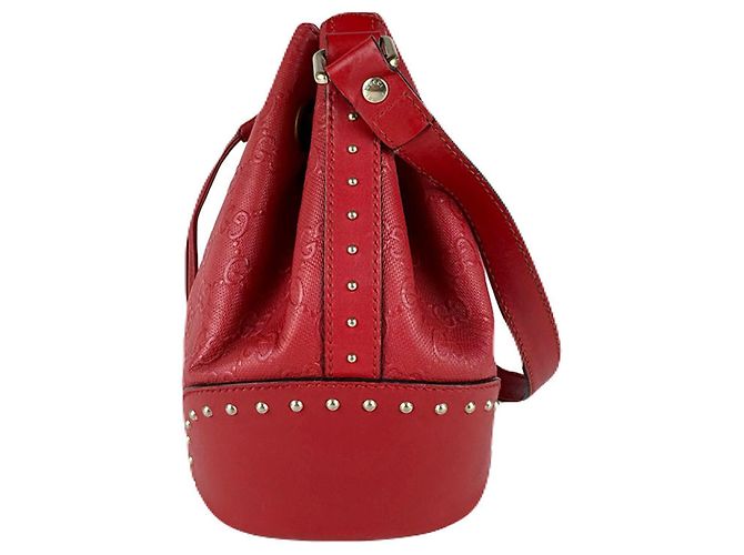 Borsa a spalla in pelle rossa Gucci Rosso - vista 2
