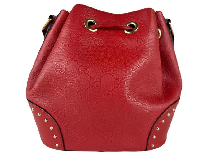 Borsa a spalla in pelle rossa Gucci Rosso - vista 3
