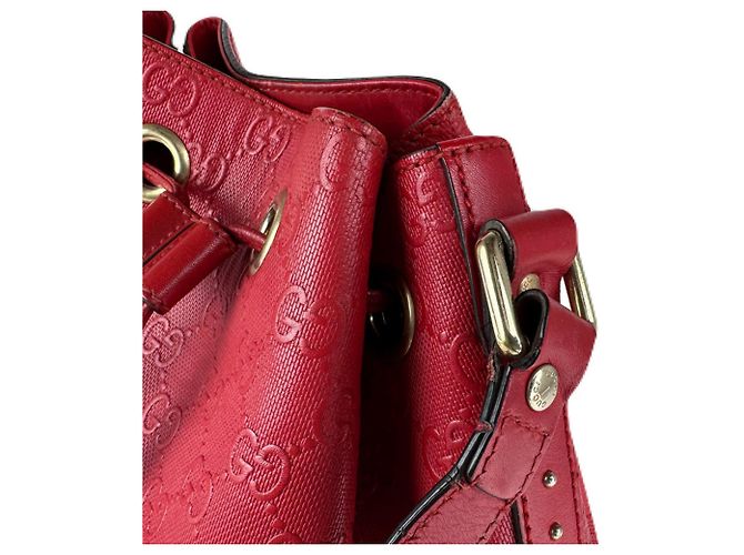 Borsa a spalla in pelle rossa Gucci Rosso - vista 7