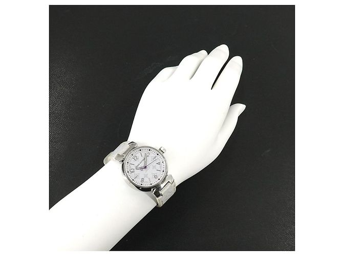 Reloj de Mujer Louis Vuitton Tambour MM Monogram Blanco QA116 - vista 4