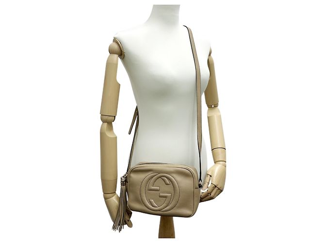 Borsa in pelle beige da donna Gucci - vista 7