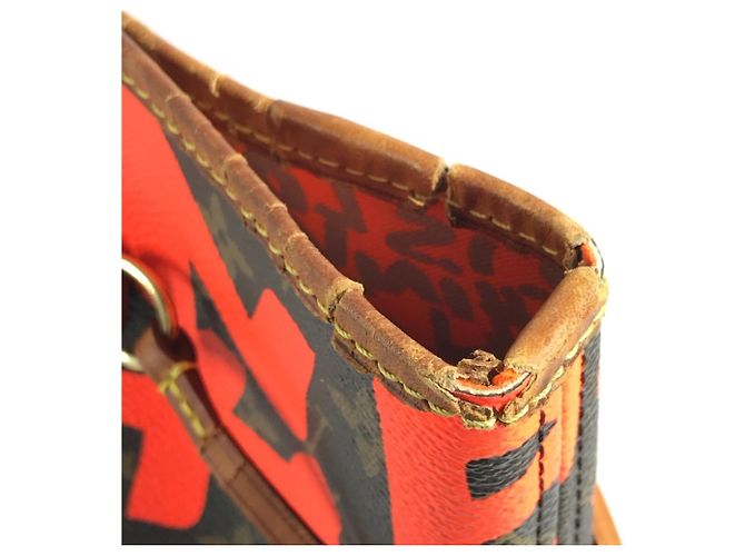 Borsa Neverfull GM Monogram Graffiti Louis Vuitton Marrone Arancione - vista 11