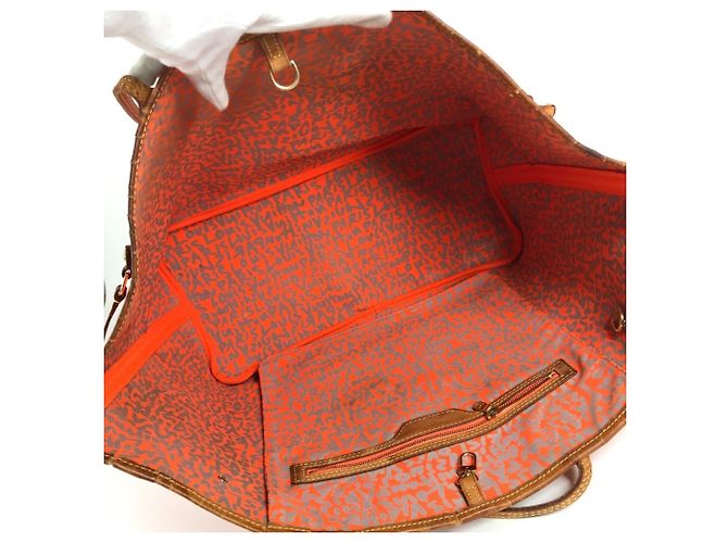 Borsa Neverfull GM Monogram Graffiti Louis Vuitton Marrone Arancione - vista 13