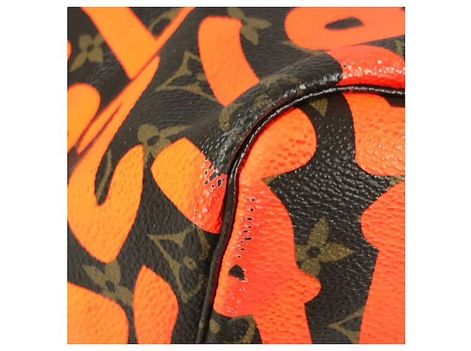 Borsa Neverfull GM Monogram Graffiti Louis Vuitton Marrone Arancione - vista 7