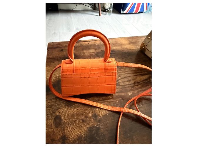 Borsa mini Hourglass con manico superiore di Balenciaga Arancione - vista 3