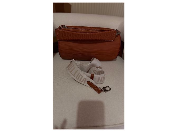 Louis Vuitton Speedy Bandoulière 20 in pelle Epi Marrone - vista 15