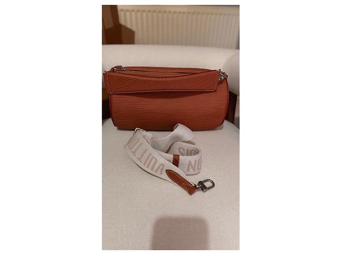 Louis Vuitton Speedy Bandoulière 20 in pelle Epi Marrone - vista 5