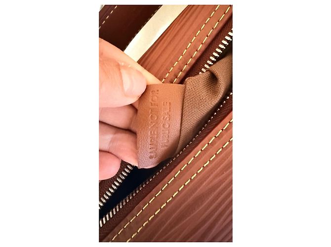 Louis Vuitton Speedy Bandoulière 20 in pelle Epi Marrone - vista 8