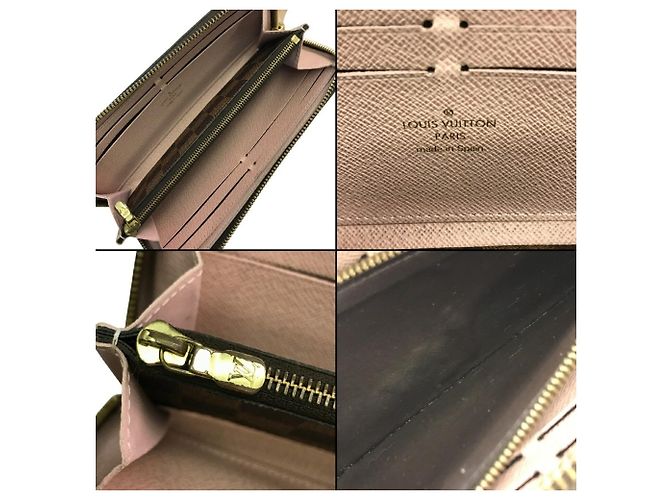 Cartera Clemence Damier Larga de Louis Vuitton Castaño Rosa Damier ebene - vista 8